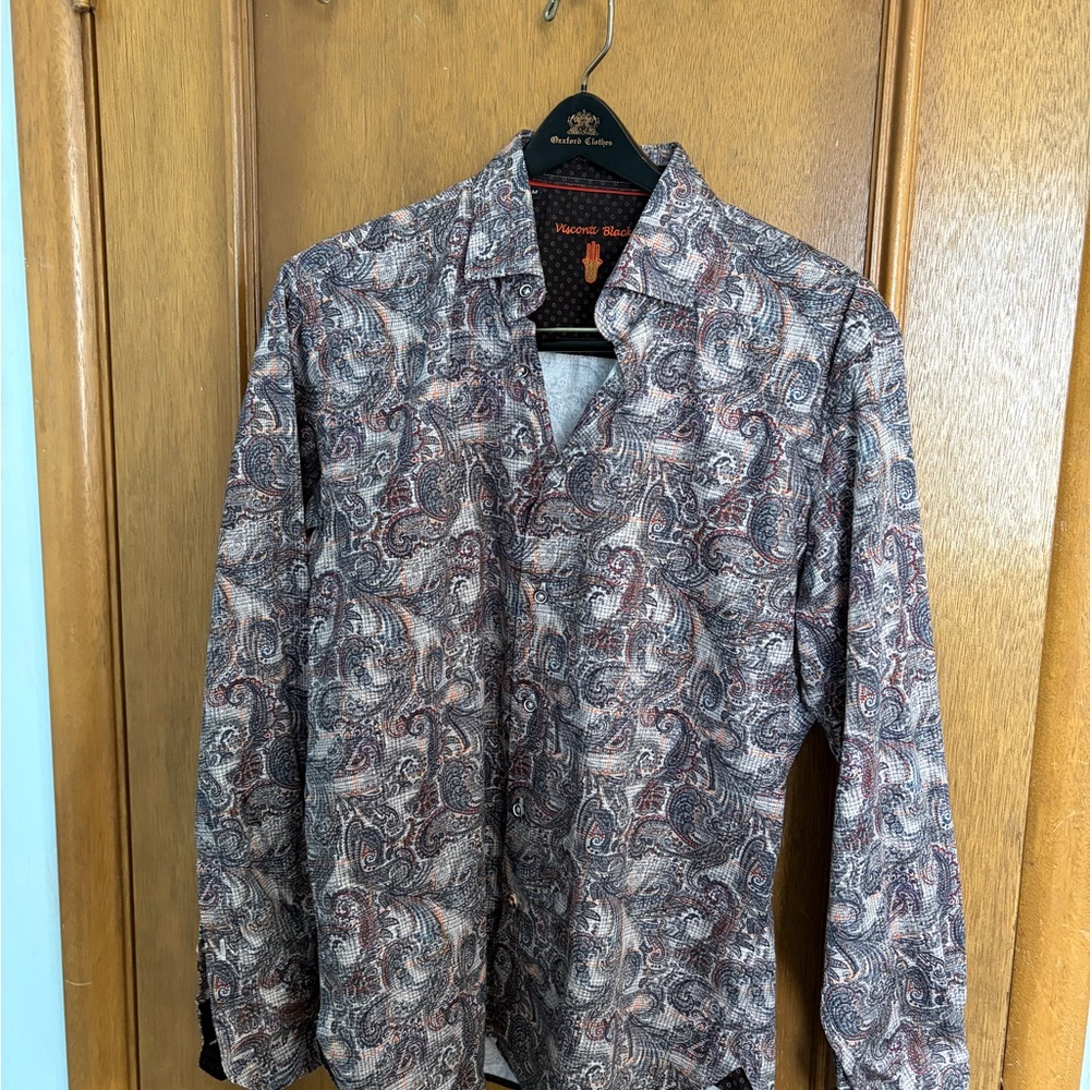 Men's Paisley Casual Button Down Shirt‎